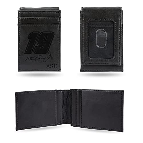 Rico Industries NASCAR Martin Truex Jr Black Personalized Front Pocket Wallet Personalized/Custom Laser Engraved Front Pocket Wallet - Slim/Light Weight - Great Gift Item