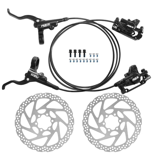 ZTZ 2-Pistons MTB Disc Brake Set Hydraulic Disc Brake Kit Left Rear Right Front with 160mm Rotors Aluminum Alloy Hydraulic Brake Fit for Mountain Bike E-Bike Fat Bike Road Bike