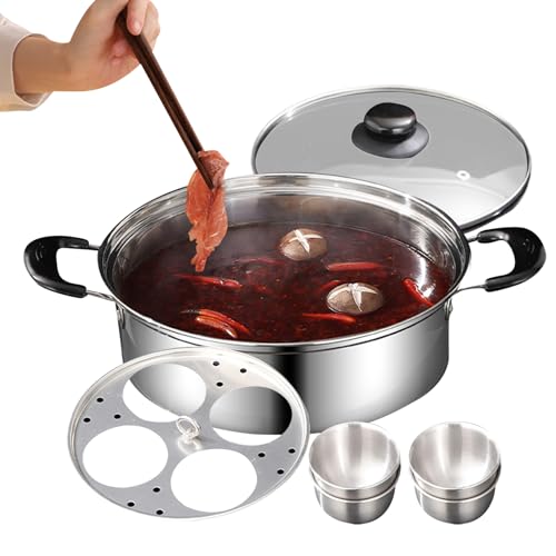 Egg Poacher Pan | Egg Maker Poached 4 Cup Steamer Pan - Stainless Steel Cooker Rust Resistant Kitchenware for Kitchen Breakfast Brunch Cooking