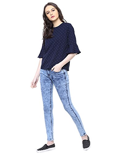 Image of Harpa Black Printed Blouse(GR5277A-BLACK)