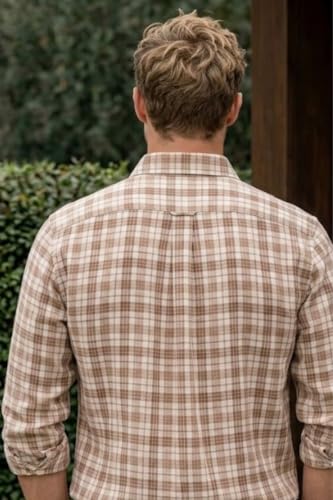 Image of Louis Philippe Men's Slim Fit Premium Cotton Easy Care, Soft Handfeel Full Sleeve Checks Casual Shirt