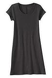 Fair Indigo Women's Organic All-Cotton Scoop Neck Dress (L, Dark Charcoal Heather)