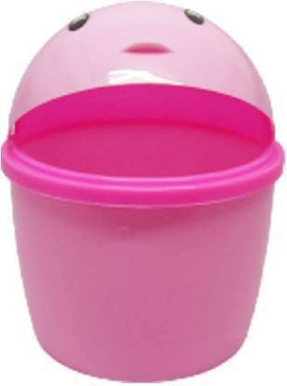 EAGEAN Mini 2 PS Stylish Plastic Tidy Bin Trash Can With Lid, Multi-use Dustbin for Study Table, Washroom, Bedroom etc. (Multicolour) Plastic Dustbin (Multicolor) 1