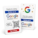 NFC Tag Google Review Card - Boost Customer Feedback with Tap & Scan QR - No App, No Subscription - Works on iPhone & Android (White, Set of 1)