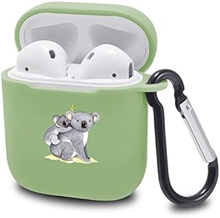LuGeKe Cute Koala Green Case Cover for Airpods 1/2 with Keychain, Lovely Koala Bear Soft Shockproof Fun Animal Print Protective Airpods 1/2 Cases Cool Charging Case with Design for Boys Girls Friend