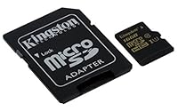 Kingston microSDHC SDC4/8GB Class 4 Flash Card + SD Adapter, Black
