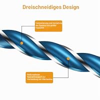 Linkstyle 4 Stück Holzbohrer Set, 6-12mm x 155mm Extra Lang 1/4 Zoll Sechskantschaft Brad Point Holzbohrer für Weichholz Hartholz – Ansicht 4