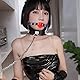 Bondage Halsband mit SM Mouth Gag, PU Leder Halskorsett Gepolstert Collar Nackenkorsett, Knebel für Männer und Frauen mit Sperre Schlüssel