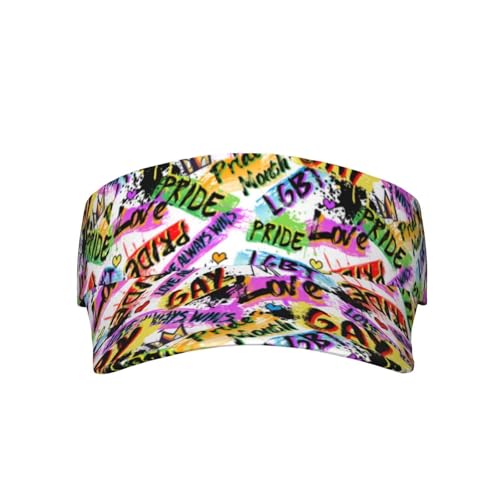 Gay Pride Sport Sun Visor Hat Adjustable LGBT Hats Summer Empty Cap Rainbow Visor Caps for Women Men