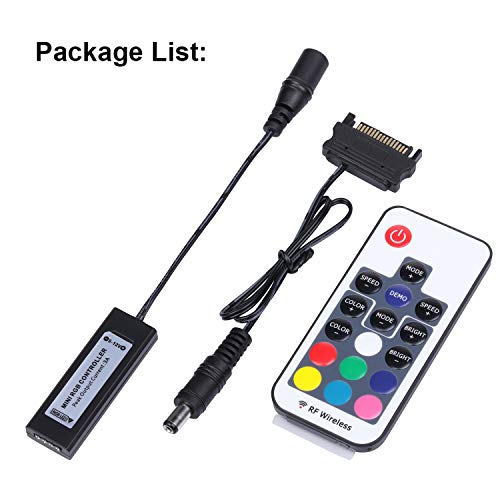 Ds Rgb Case Fans Controller Kit With 17Key Remote, Connect To Ds Rgb Ram Heatsink And Ds Pc Rgb Led Strip (Sata Power Cable, O Series) #TOP6