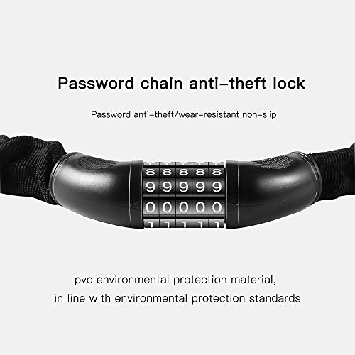 image for Firsttour Chain Bicycle Lock with 5-Digit Reset Password, Chain Bike L