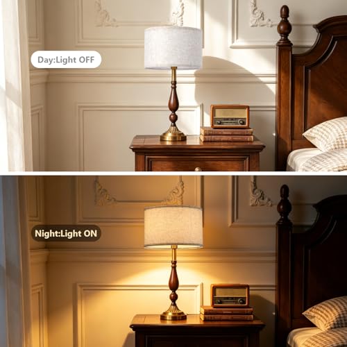 YISUN Drum Lamp Shades Set of 2, 11.8" Top x 11.8" Bottom x 7.9" High Modern Linen Lamp Shades for Table Floor Pendant Wall Lamps, Harp Holders Included, Compatible with E26 E27 E14 Bases by YISUN - Used condition - Image 4