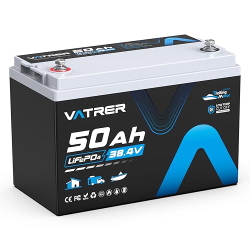 Image of 36V 50Ah LiFePO4 Lithium Battery with 1920W, Built-in 50A BMS, VATRER POWER Rechargeable Group31 Deep Cycle LiFePO4 Battery, Perfect for Trolling Motors, Marine, Off-Grid, Solar, Camping, etc.