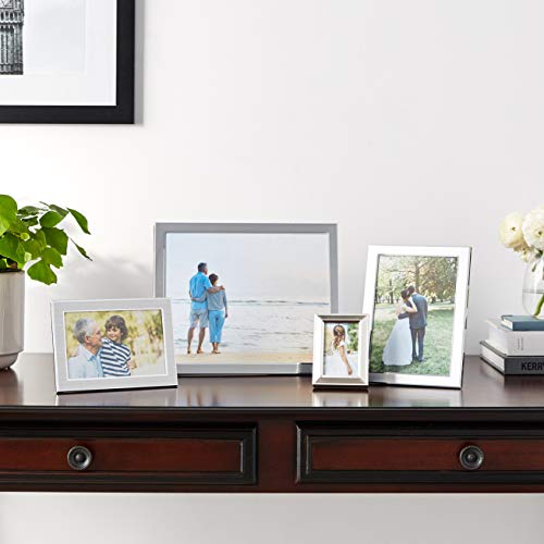 Lawrence Frames Brushed Silver Plated Metal Picture Frame, 2X3 #TOP3