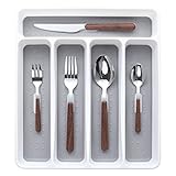 Rocaran Dining Table Silverware Sets, 20-Pieces Cutlery Set with Artificial Wood Handle For Perfect...