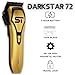 Supreme Trimmer Darkstar 72 Clipper with Magnetic Vector Motor | 180 Min Run Time, 9000 RPM Barber Hair Clipper | Low Noise, Professional Clipper DLC Blades | STC72