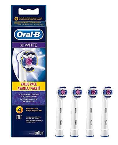 3D White Electric Toothbrush Replacement Heads Refill By Oral B Genuine Braun Refill (4 Heads) #TOP25