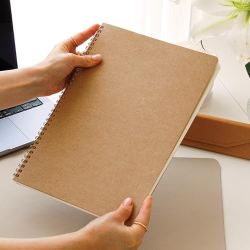A4 Kraft Karton Kapak 70 Yaprak 110 gram Noktalı Not Defteri - Görsel 6