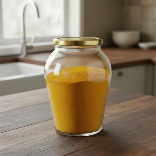 Image of ginoya brothers - Kitchen Glass Jar (1, 1000 Ml. Pot Shape Jar)