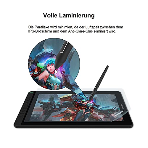 HUION Kamvas 13 Grafiktablett mit Display (ohne Ständer) Volllaminatbildschirm 8 programmierbare...