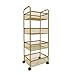 Produktbild REGAL-HPQ Bad Rollwagen Haushaltswagen Badregal, Friseurwagen Bedienungswagen Salonhilfe Friseur Arbeitswagen Wagen Trolley Friseur-Kosmetiker,Gold,4layers