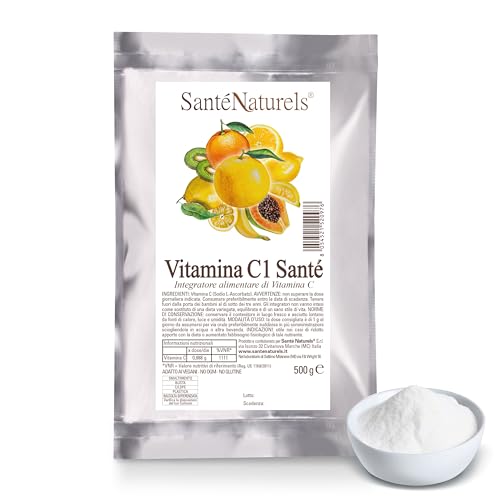 Ascorbato di Sodio 500g ● Vitamina C in Polvere Pura Fine e Idrosolubile ● Integratore Alimentare Naturale ● No Ogm, No Lattosio, No Glutine ● Adatto ai Vegani
