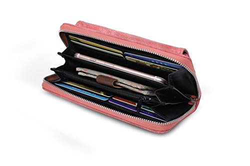 Image of MOCA Premium Womens Girls Ladies Long Clutch Zipper Wallet Hand Purse for Womens Women's Girls Ladies Wallet Clutch Purse Mobile Phone Pocket Cash Card Holder Wallet for Women (Wine Red)