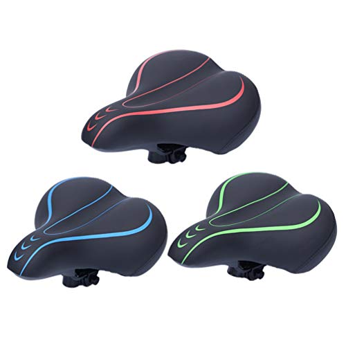 Assento de bicicleta Wakauto com bola dupla de absorção de choque, assento de bicicleta de couro mai