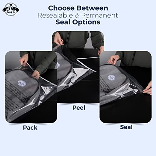 Poly Bags with Suffocation Warning - 16x22" Resealable - 200 Pack - Clear Poly Bags - Retail Supply Co by Retail Supply Co - Used condition - Image 4