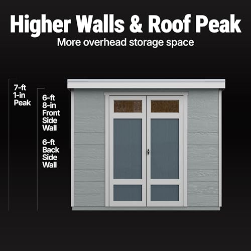 Handy Home Products Highland 8x6 Modern Wooden Storage Shed with Floor Kit and Palram roof- Does not Include Paint by Handy Home Products - Image 5