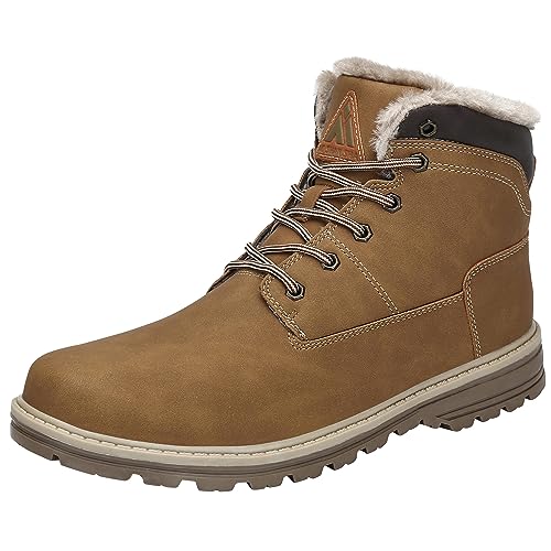 Mishansha Botas Hombre Mujer Invierno Trekking Boots Antideslizantes Botas de Nieve Impermeables Zapatos Amarillo Gr.43