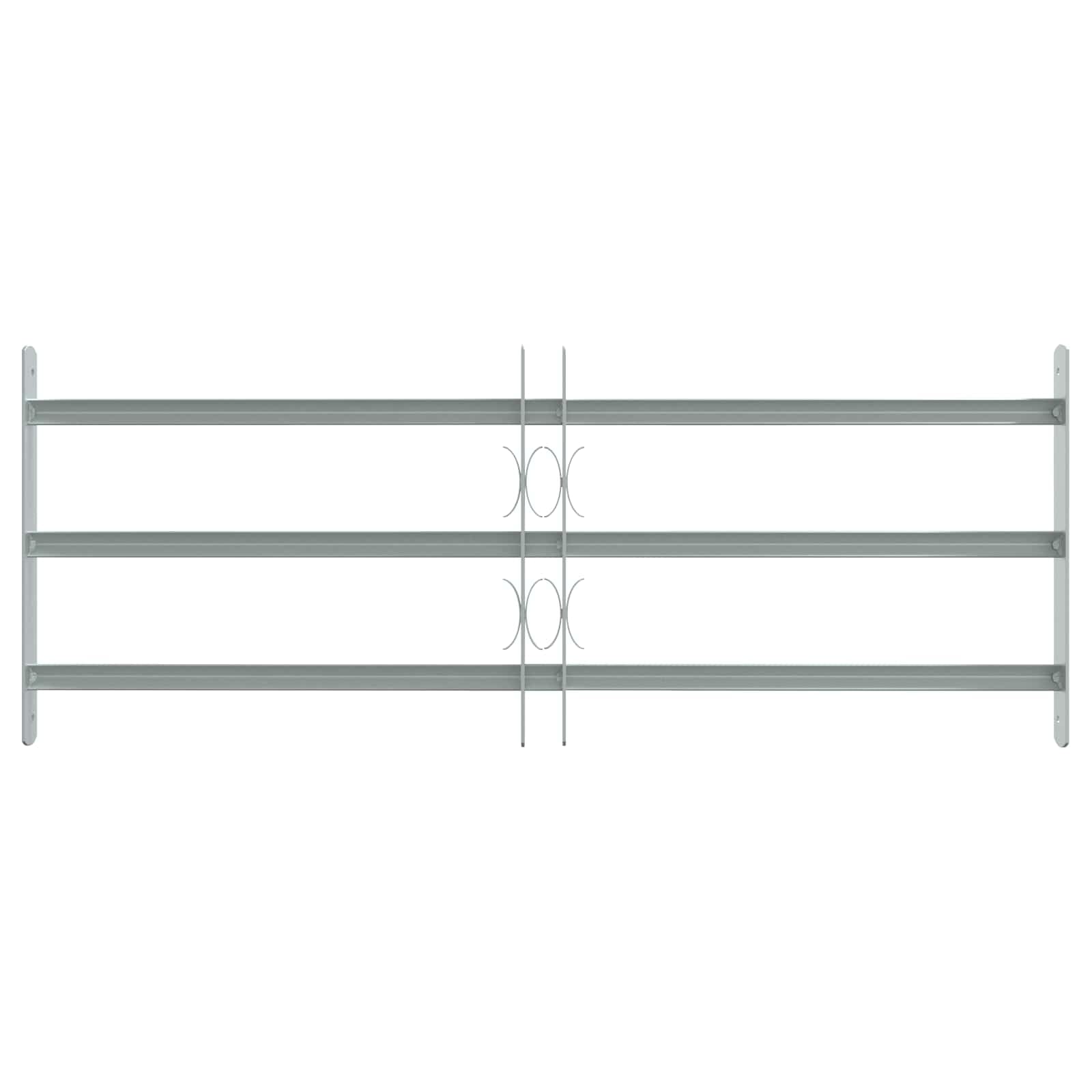 Rejilla de seguridad para ventana de acero galvanizado con 3 barras transversales ajustables 630-1140 mm, 3 unidades, protección antirrobo, para plástico, madera, marco de aluminio