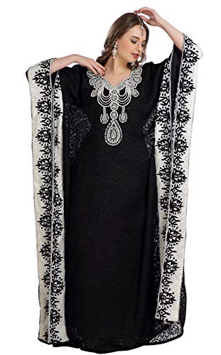 MaximCreation African Farasha Maxi Haute Coutre Designer Abaya for Women Regular to Plus Size Party Dress (l) Black