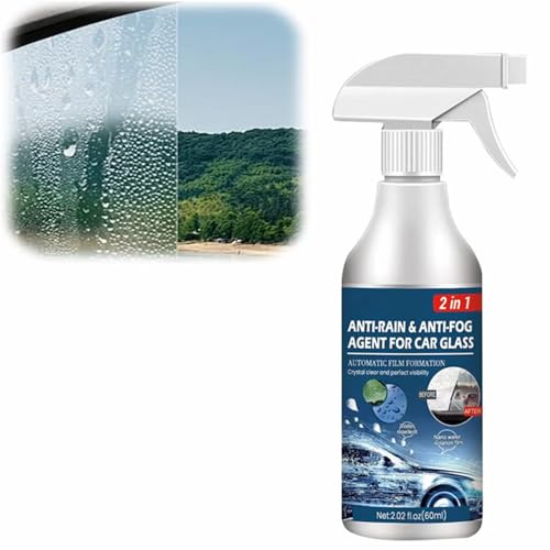 Anti Buée Voiture Pare-brise,Spray Antibuée Pour Pare-Brise De Voiture,Spray Anti Buée 60ml,Sprays Nettoyage Anti-buée Imperméable À L'eau Et À La Pluie,Agent Anti-Buée Et Anti-Pluie Pour Vitres