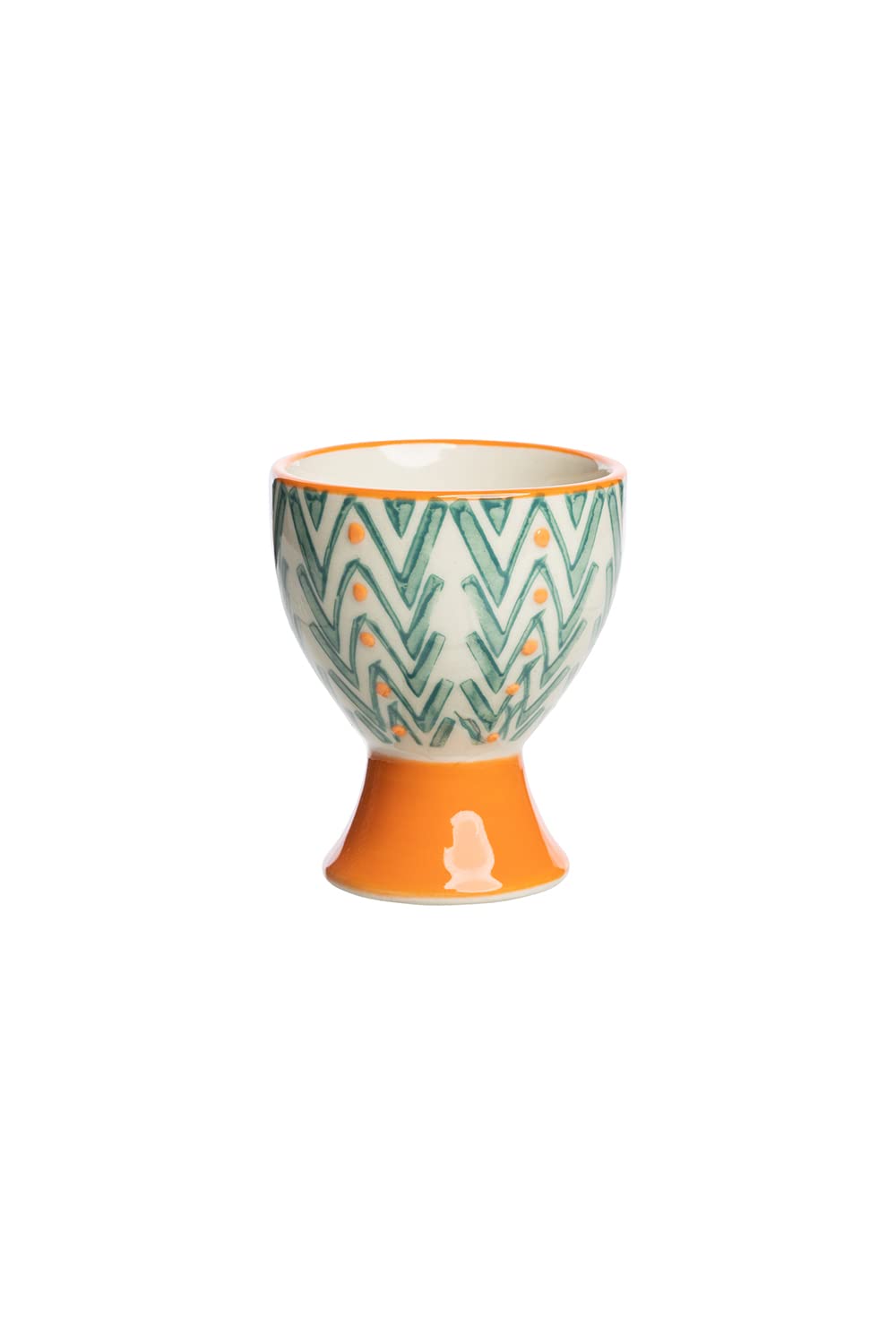 Tranquillo Set of 4 egg cups, Mix'N'Match, ceramic, hand-stamped, dishwasher-safe, orange, 6.5 x 5 cm - Image 2