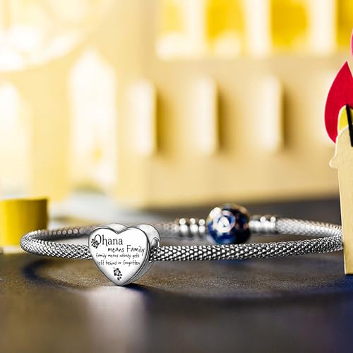 Love Heart Ohana Charm Fit for Pandora Charms Bracelets3