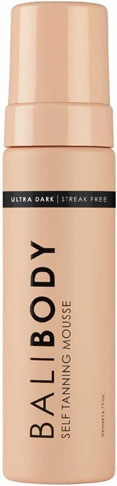 Bali Body Ultra Dark Self Tanner Mousse | Premium Sunless, Tanning Foam | Natural Green-Based Self Tan | Instant Bronze Fake Tan for All Skin Types, Vegan & Cruelty Free (200ml/6.7 fl oz)