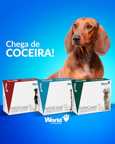 Comprimido antiparasitário para ácaro World Ivercanis para cão até 15kg contra pulga Carrapatos