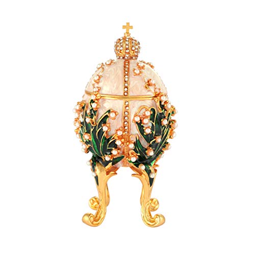 Furuida Jewelry Trinket Boxes Easter Egg Trinket Boxes Hinged Ornaments