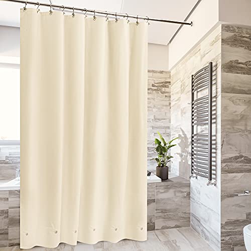 image for Barossa Design Beige Shower Curtain Liner with 6 Magnets - Waterproof 