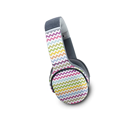 Image of MightySkins Carbon Fiber Skin Compatible with Skullcandy Crusher Evo Wireless - Rainbow Chevron | Protective, Durable Textured Carbon Fiber Finish | Easy to Apply