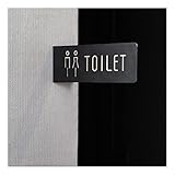 HWASH Toiletten-Pfeilschilder for Männer Und Frauen, 30 X 10 cm, Doppelseitige Toiletten-Waschraum-Badezimmer-Türschild-Toiletten-Eisen-Schilder Aus Metall (Color : Bend on The Left)