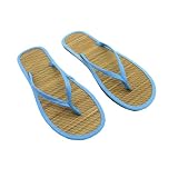 Bamboo Slippers Sandals for Women Tatami Flip Flops Straw Rattan Woven Grass Japanese...