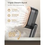 2-in-1 Handheld Steamer Iron for Clothes, 1000W, 9s Fast Heat-Up, 120V - Image 2