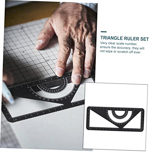 Uonlytech Conjunto De Régua De Metal Transferidor De Metal Conjuntos De Artigos De Papelaria Bússola