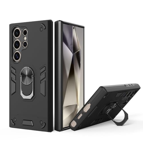 Image of NDCOM for S24 Ultra Cover | Premium Samsung S24 Ultra 5G Mobile Cover | S24 Ultra Case | Ring Holder Case Black