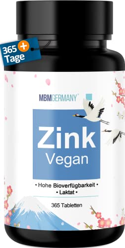 MBMGermany® ZINK 365 Tabletten [HOHE BIOVERFÜGBARKEIT] mit Laktat - Laborgeprüft in Deutschland Cover