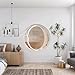 Round Window,360° Rotating Pivot Casement Windows,Aluminum Frame And Tempered Glass,For Bathroom,Kitchen,Bedroom,Living Room,Replacement Indoor Ventilation Window With Handle(White,40cm/15.7in)