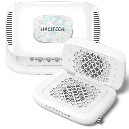 HACITECH Foldable Nail Dust Collector for Acrylic Nails, 14700RPM Powerful