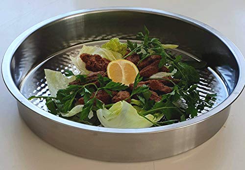 Bandeja de albóndigas de Acero Inoxidable 15 Pulgadas (Cig kofte Turco)